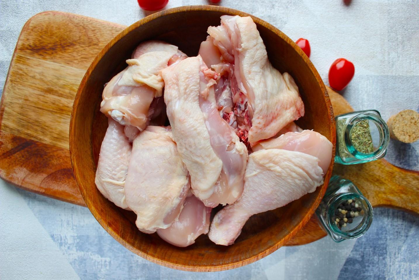 Шаг 4 приготовления Штрули с курицей и картошкой