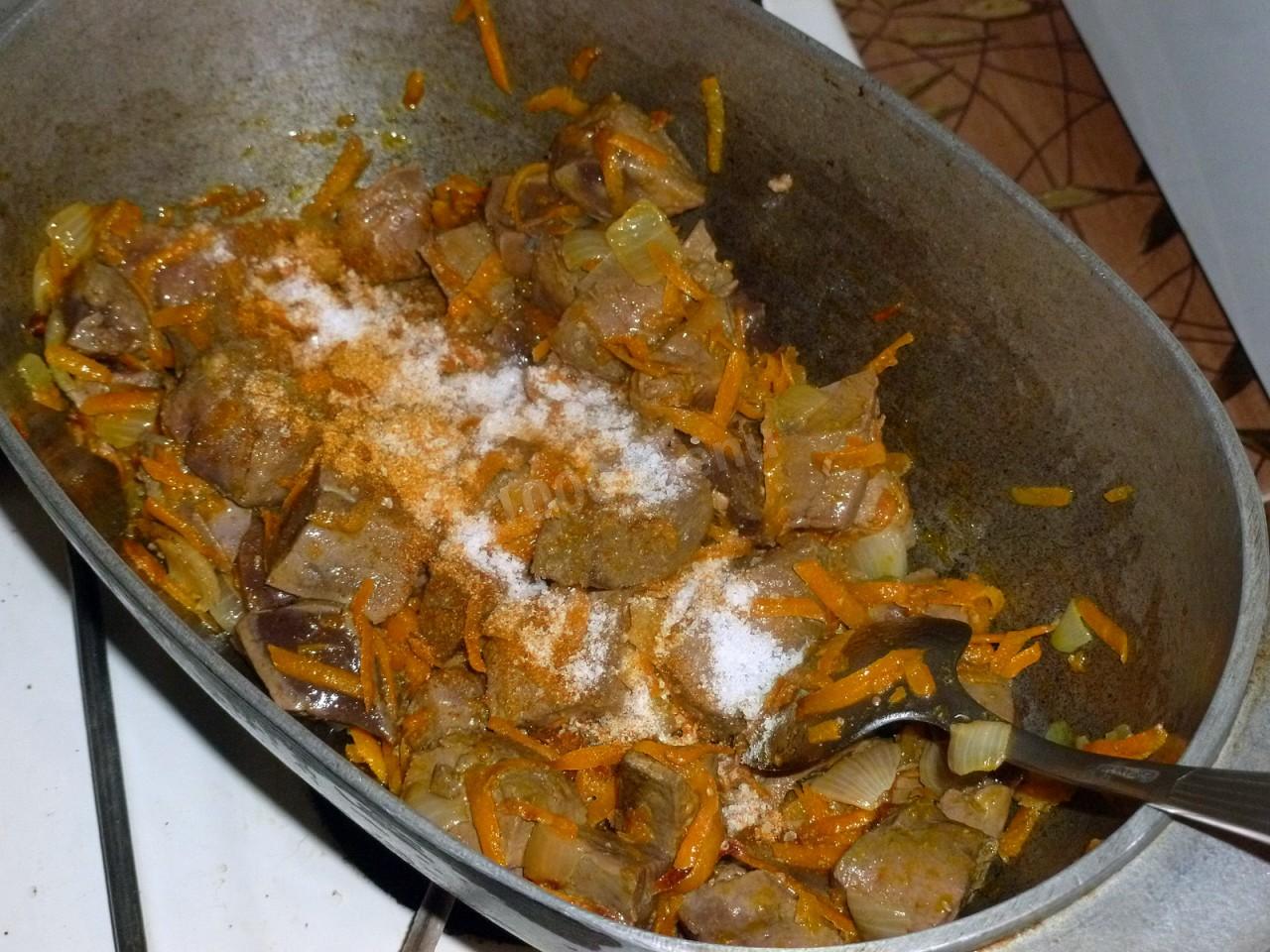 Шаг 8 приготовления Гречка с печенью
