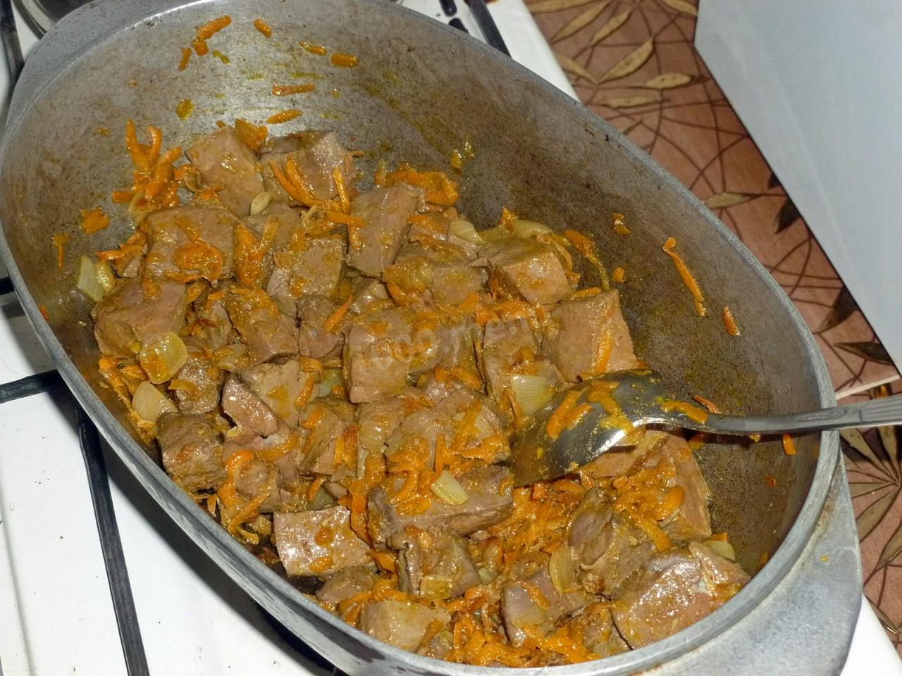Шаг 9 приготовления Гречка с печенью