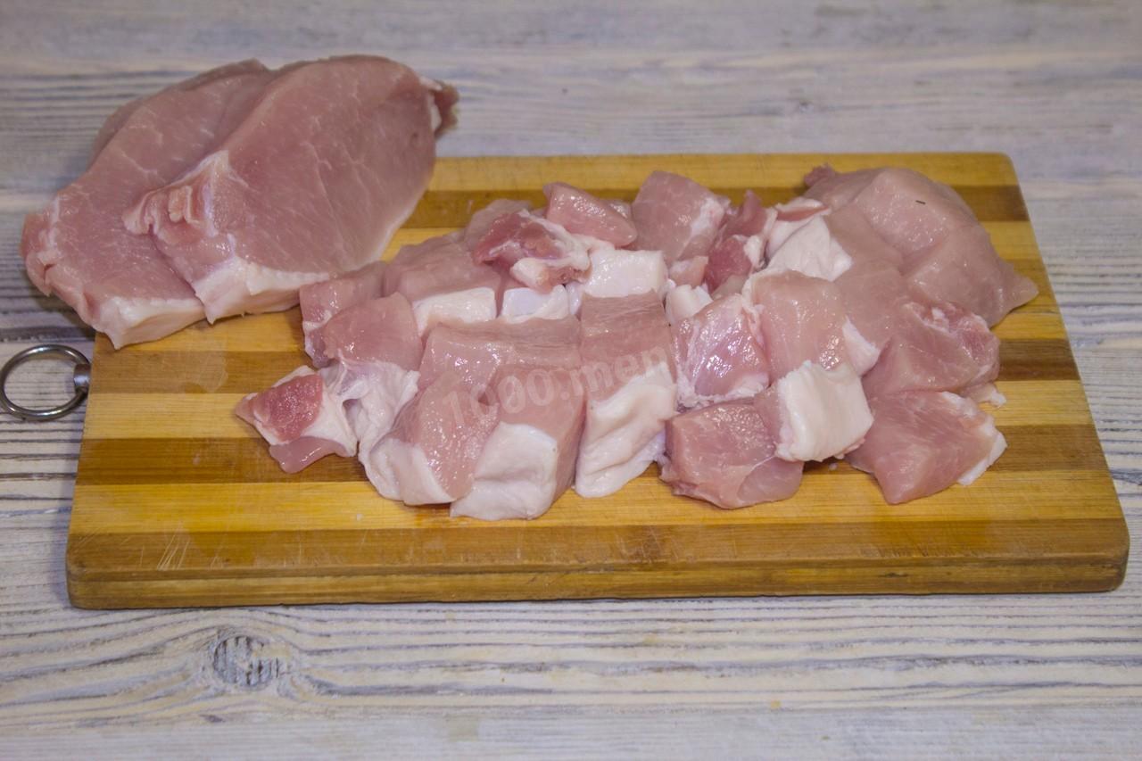 Шаг 2 приготовления Мясо в тыкве в духовке