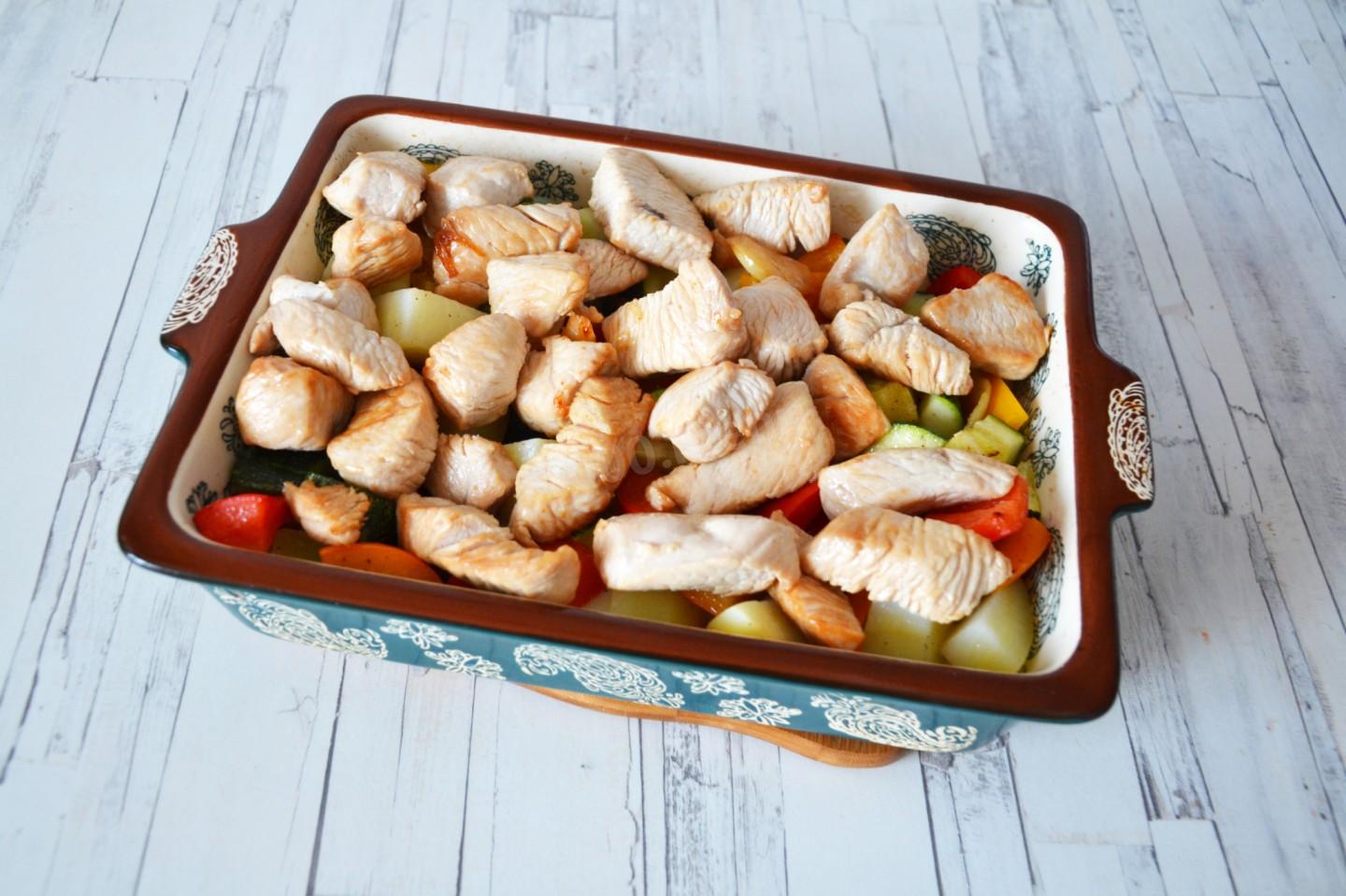 Шаг 10 приготовления Индейка с овощами в духовке
