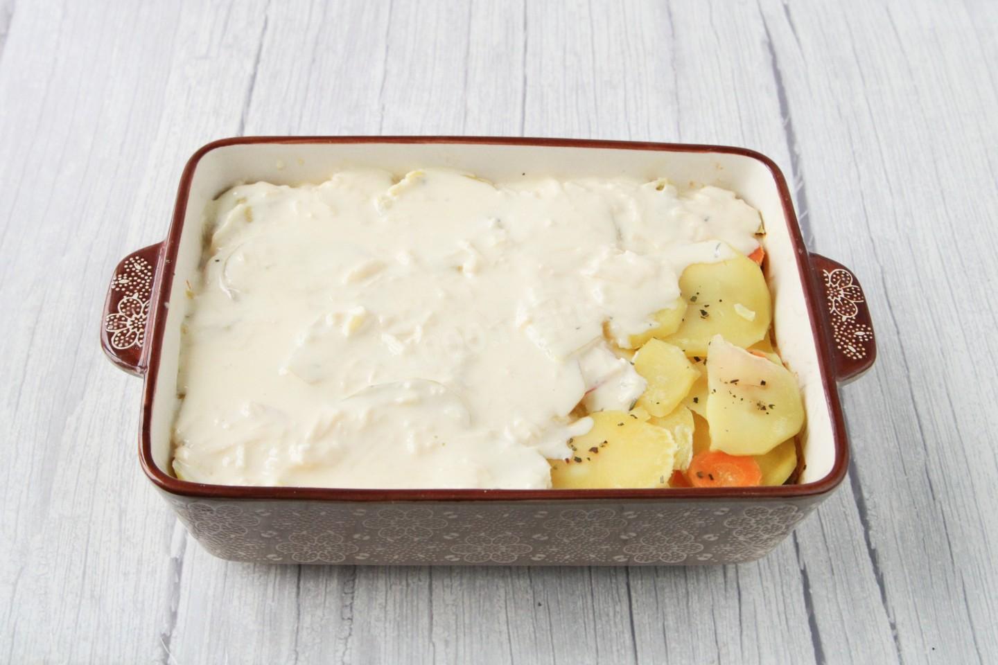 Шаг 15 приготовления Картофельная запеканка с куриным фаршем в духовке