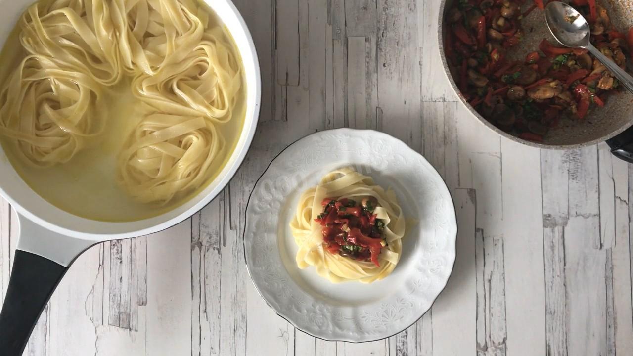 Шаг 12 приготовления Гнезда с грибами