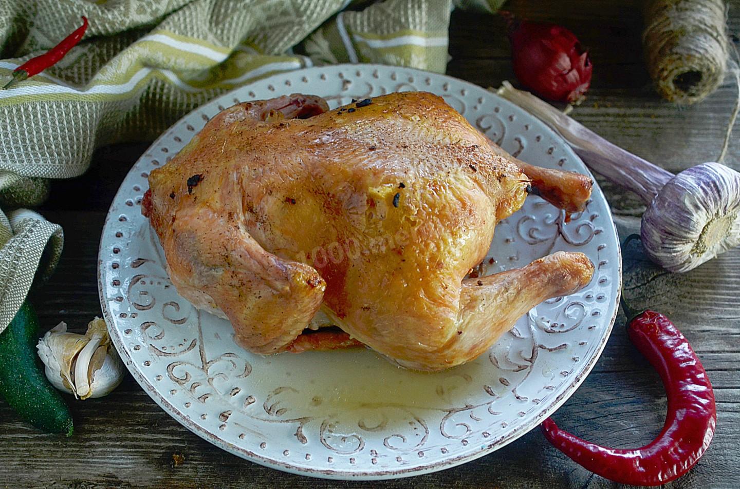 Шаг 8 приготовления Курица в духовке целиком в рукаве с корочкой
