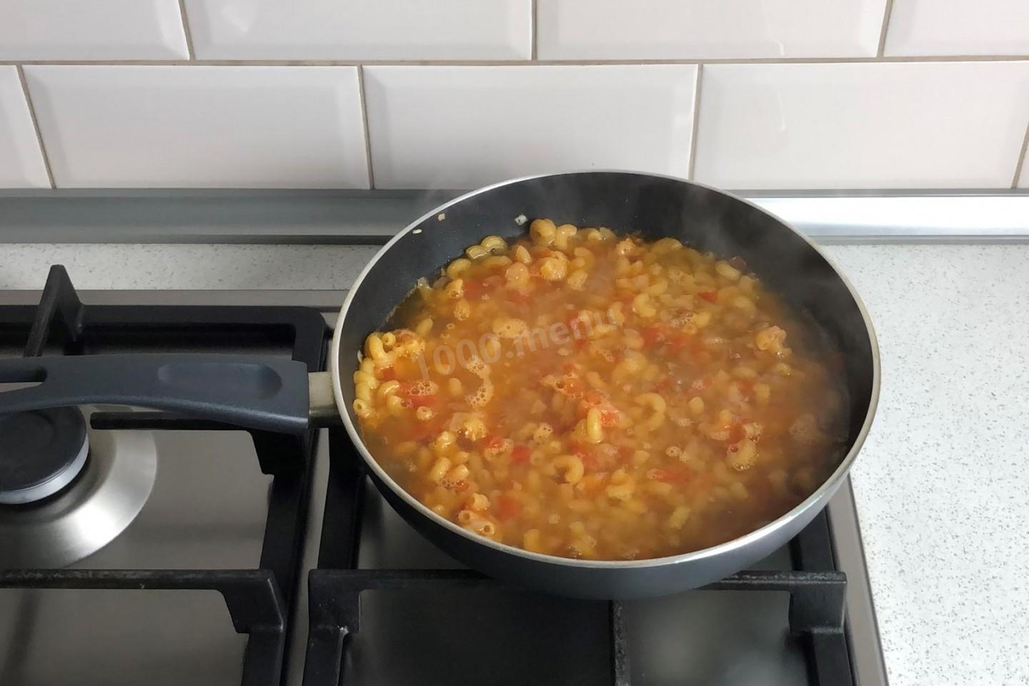 Шаг 9 приготовления Рожки на сковороде