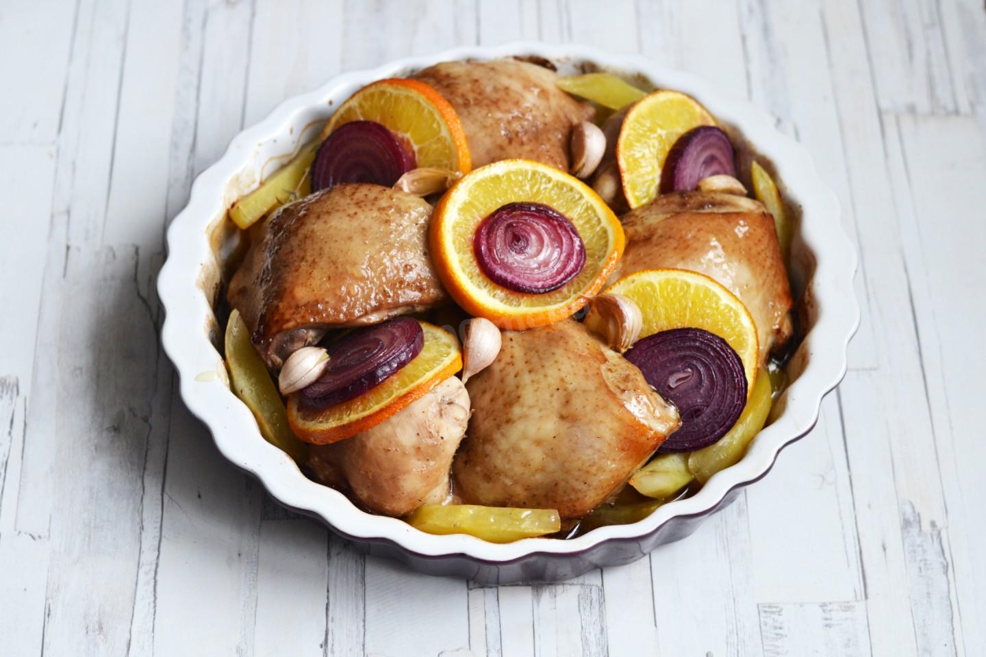 Шаг 14 приготовления Курица в красном вине в духовке