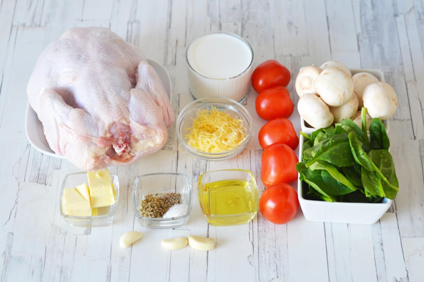 Шаг 1 приготовления Курица с шампиньонами в сливочном соусе по-тоскански