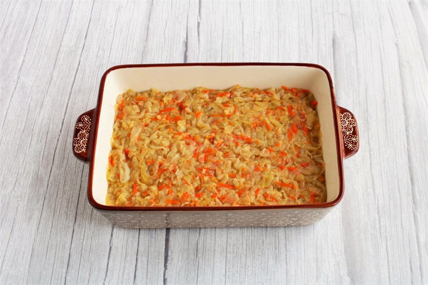 Шаг 8 приготовления Запеканка из капусты с сыром в духовке