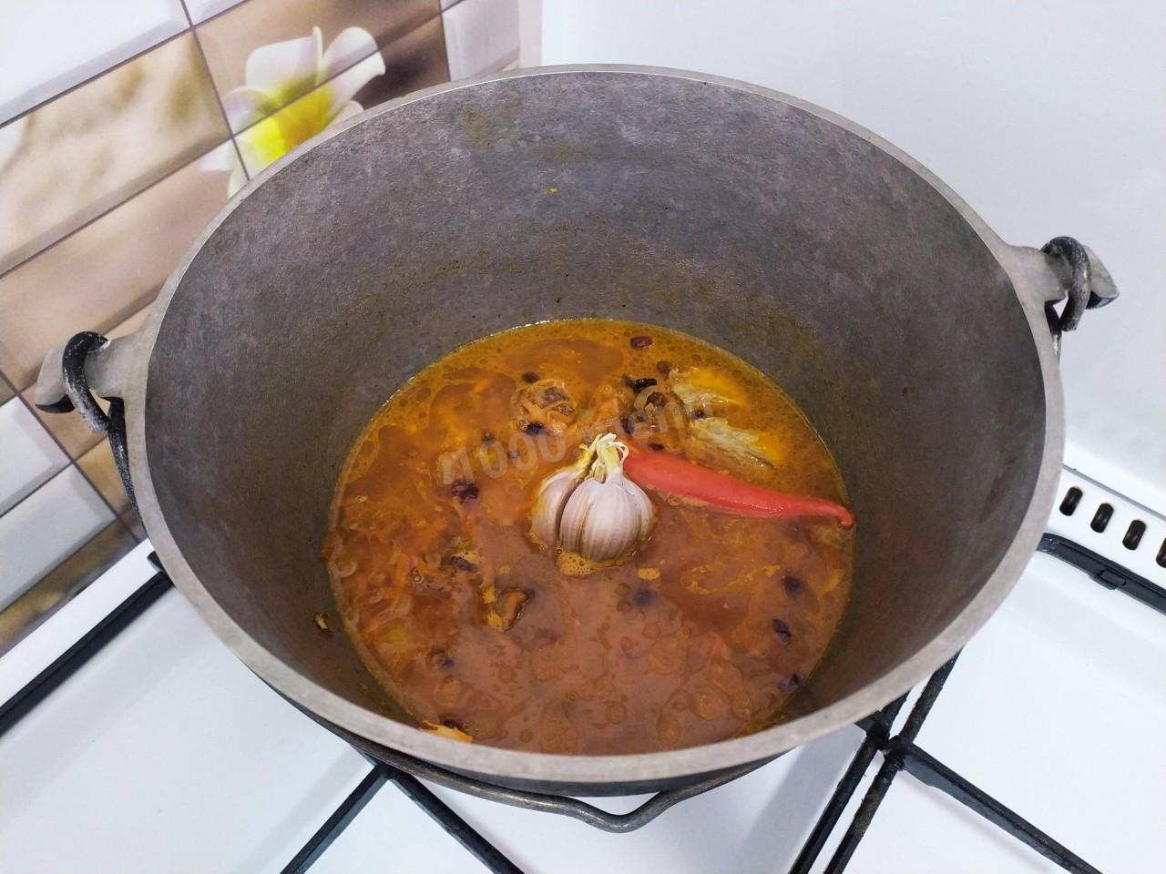 Шаг 8 приготовления Плов из перловки с мясом