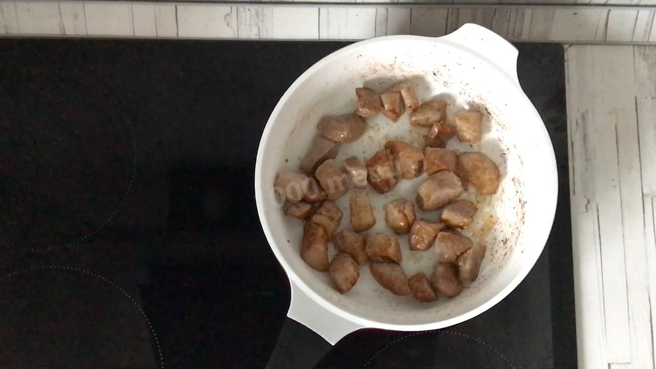 Шаг 4 приготовления Мясо со стручковой фасолью