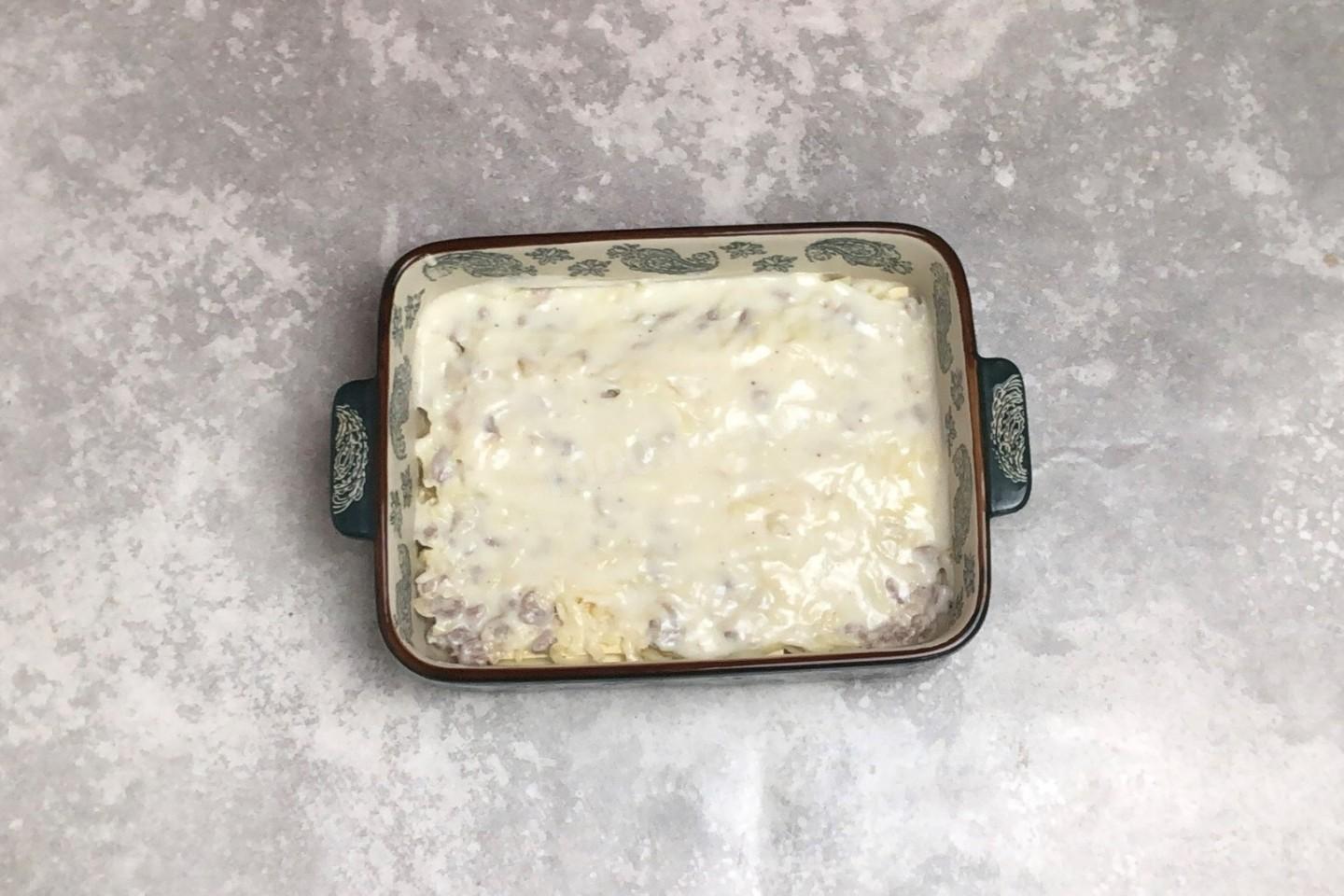 Шаг 17 приготовления Лазанья с курицей грибами и соусом бешамель