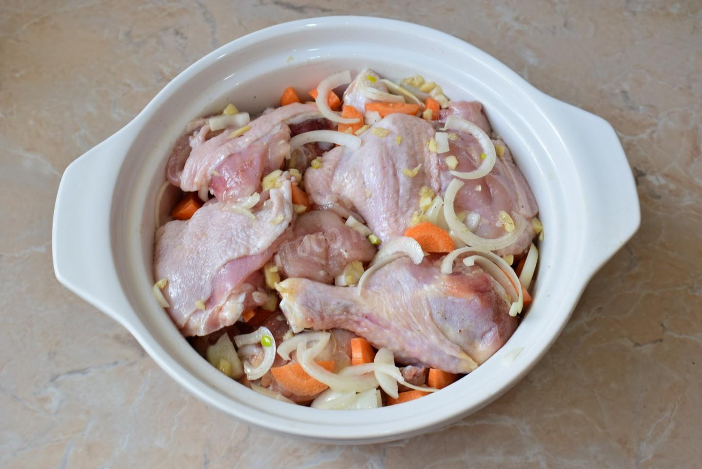 Шаг 7 приготовления Курица в собственном соку в духовке