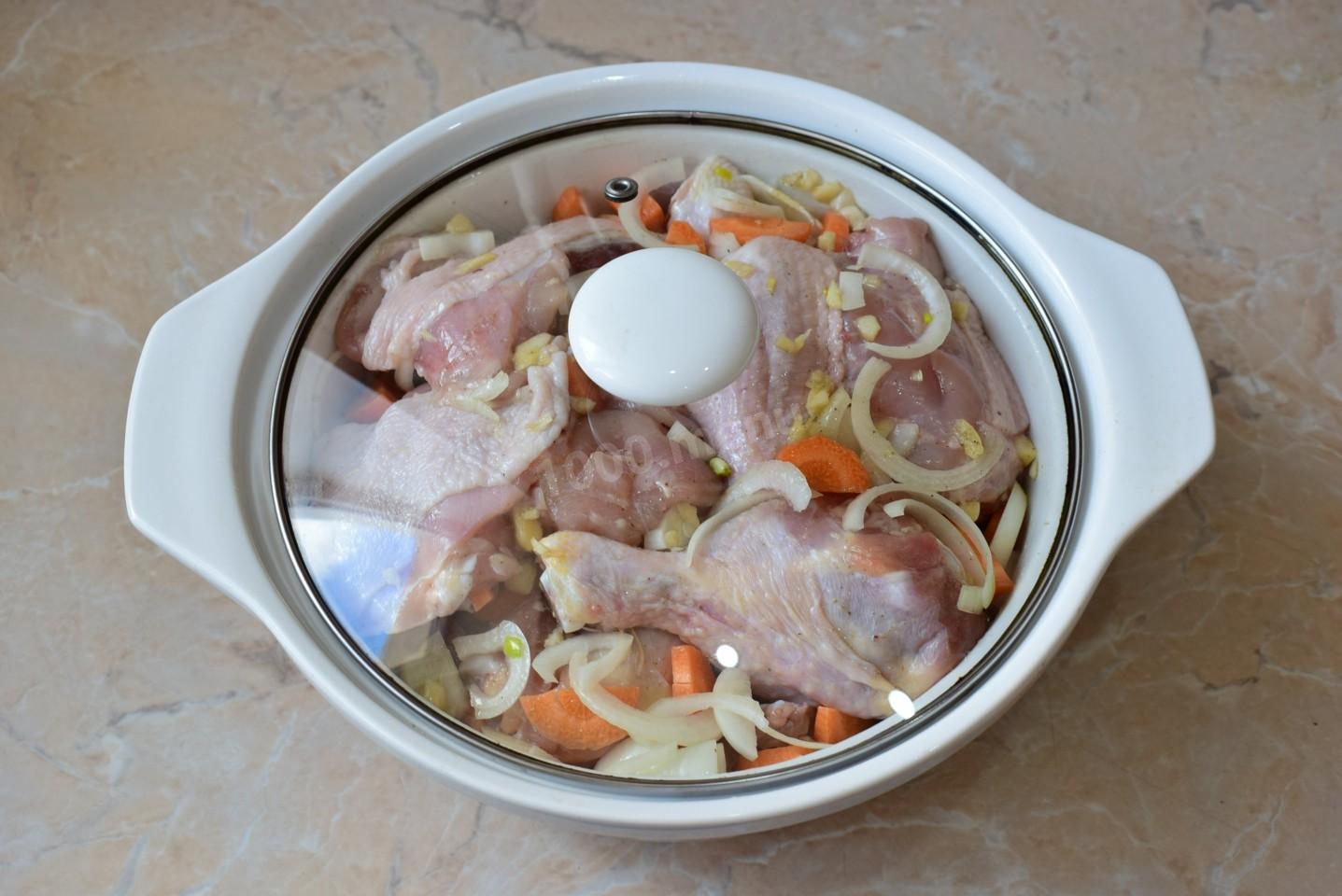 Шаг 8 приготовления Курица в собственном соку в духовке