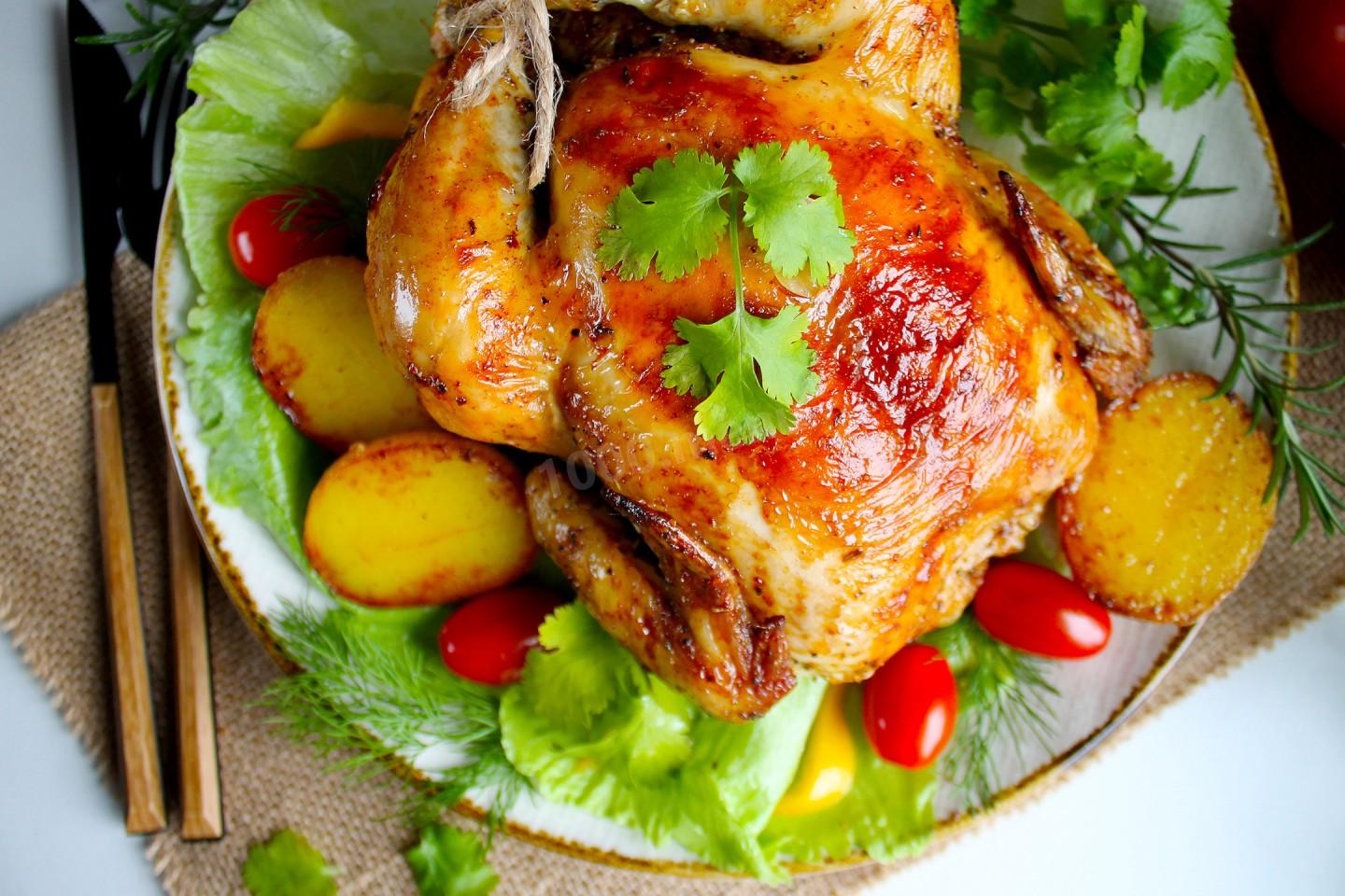 Шаг 12 приготовления Курица в духовке с корочкой целиком фольге