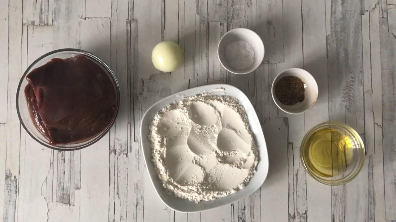 Шаг 1 приготовления Печень в муке