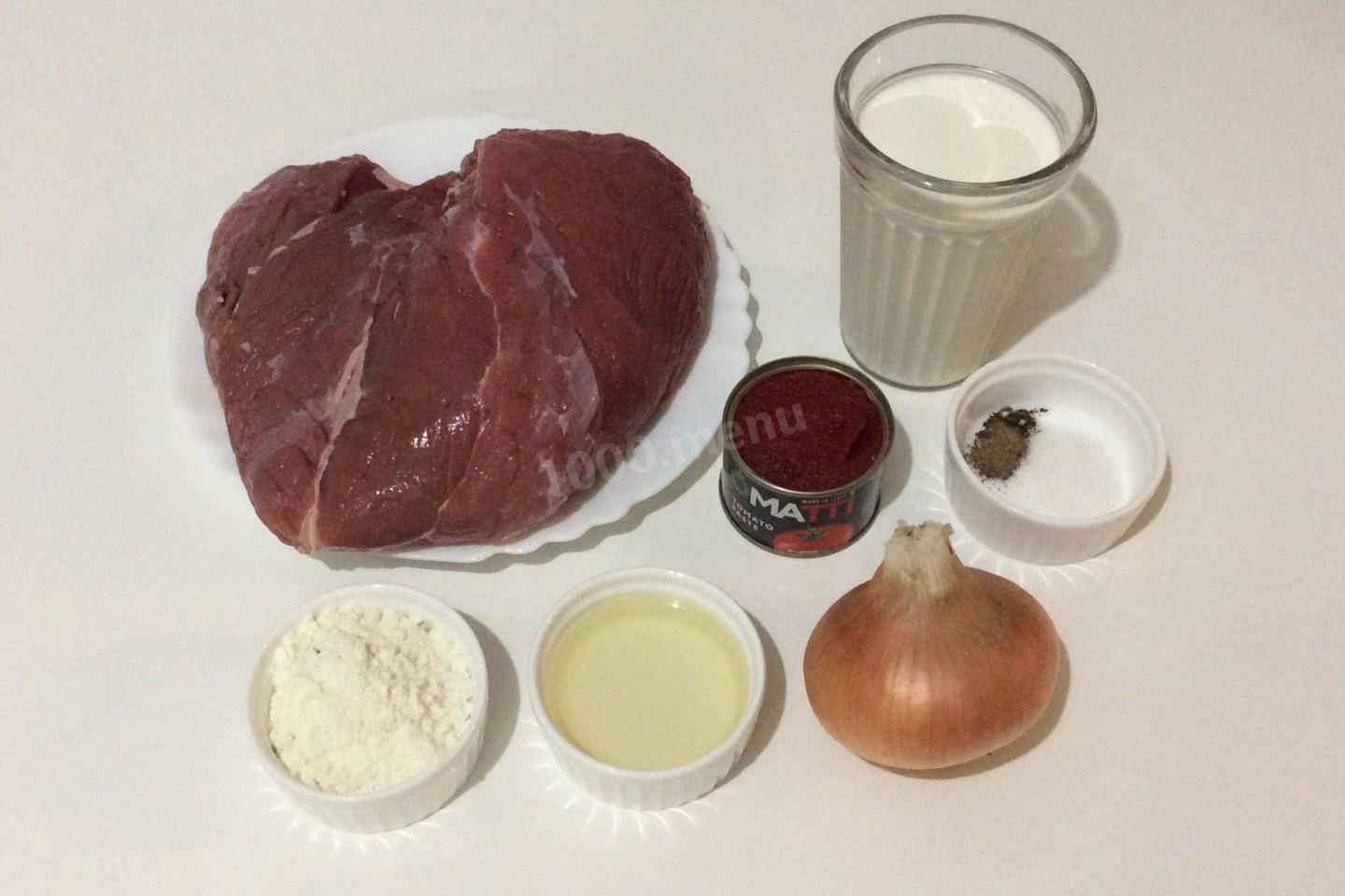 Шаг 1 приготовления Бефстроганов со сливками