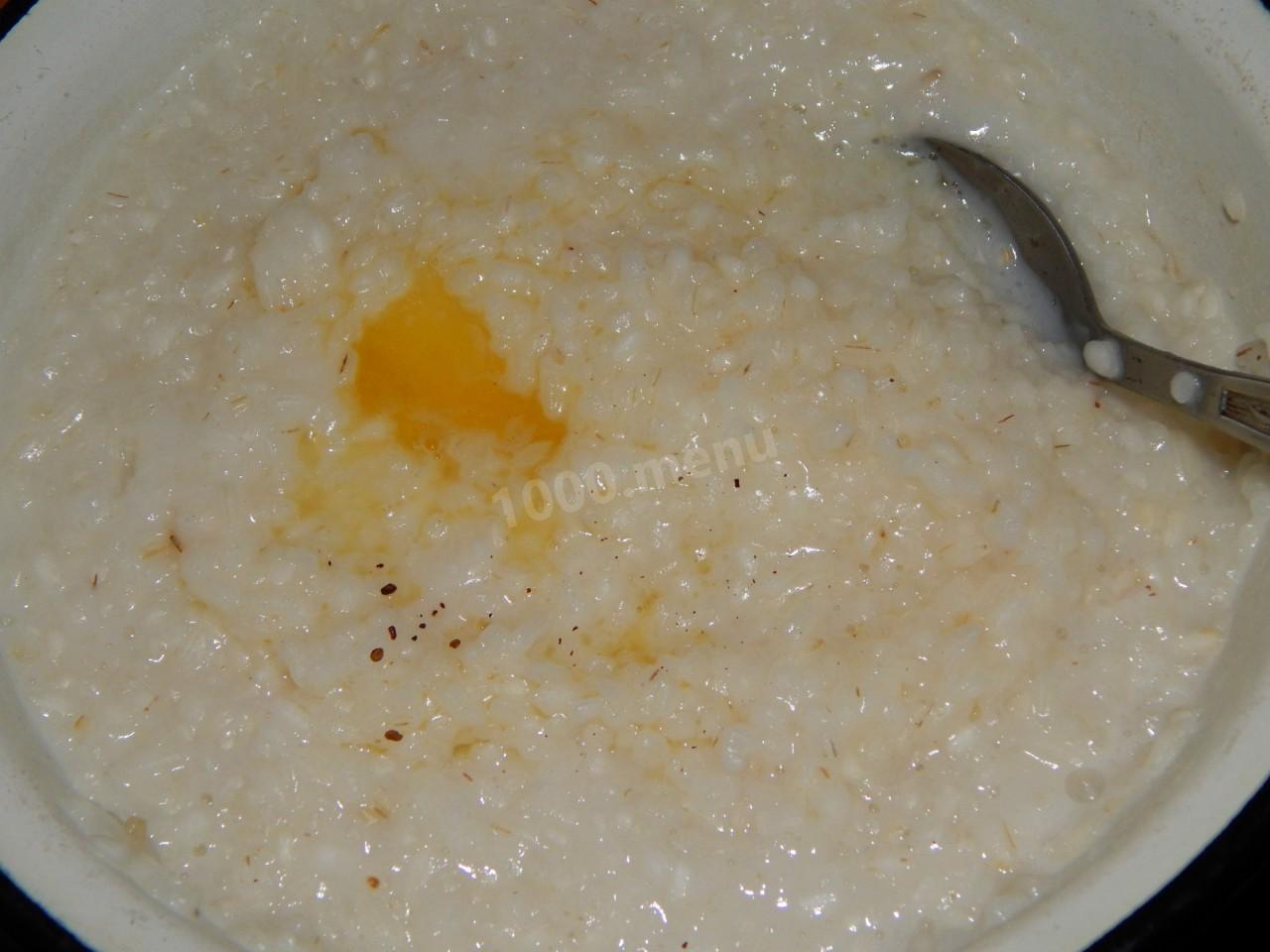 Шаг 3 приготовления Запеканка из рисовой каши