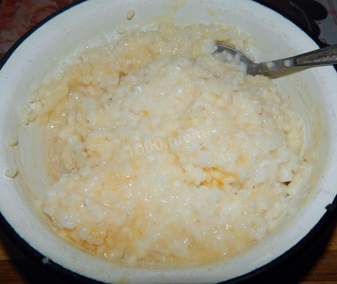 Шаг 5 приготовления Запеканка из рисовой каши