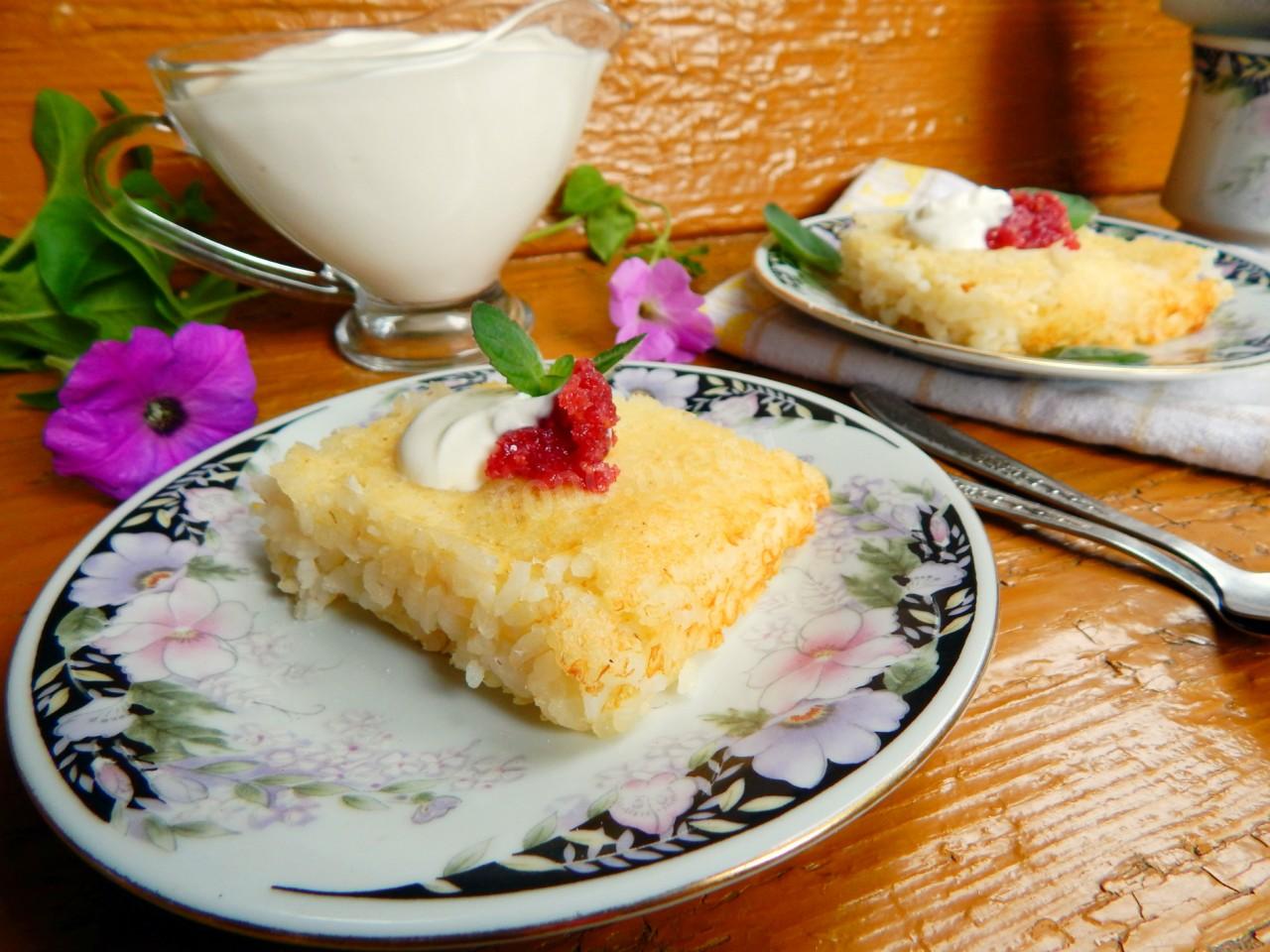 Шаг 7 приготовления Запеканка из рисовой каши