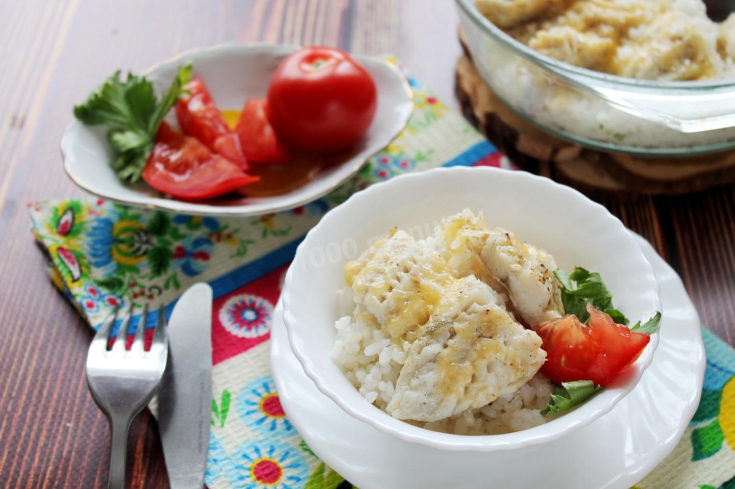 Обложка рецепта Минтай с рисом