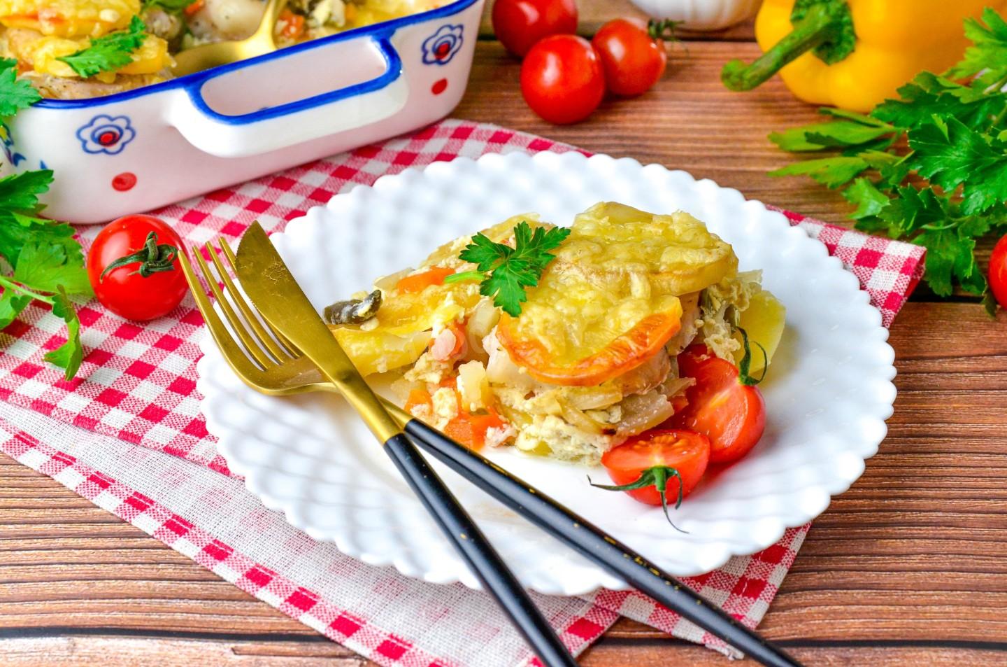 Шаг 14 приготовления Мясо по деревенски в духовке с картофелем