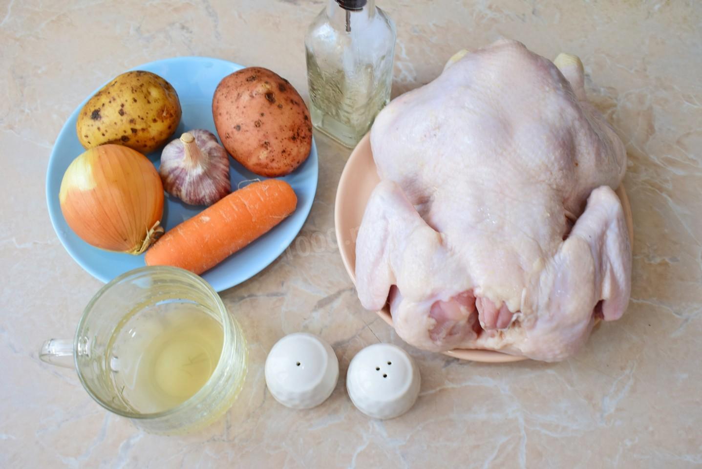Шаг 1 приготовления Курица тушеная с картошкой в мультиварке
