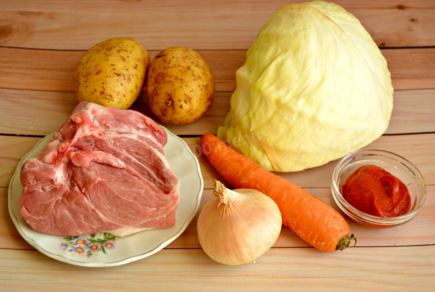 Шаг 1 приготовления Солянка с капустой картошкой и мясом