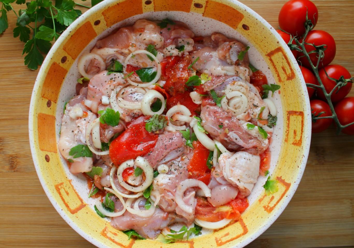 Шаг 6 приготовления Шашлык из куриных окорочков