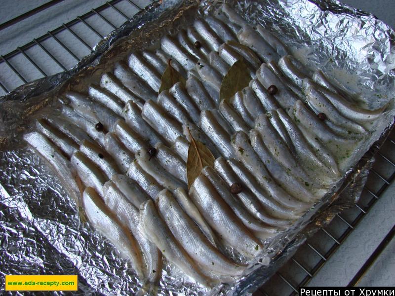 Шаг 3 приготовления Корюшка в духовке запеченная