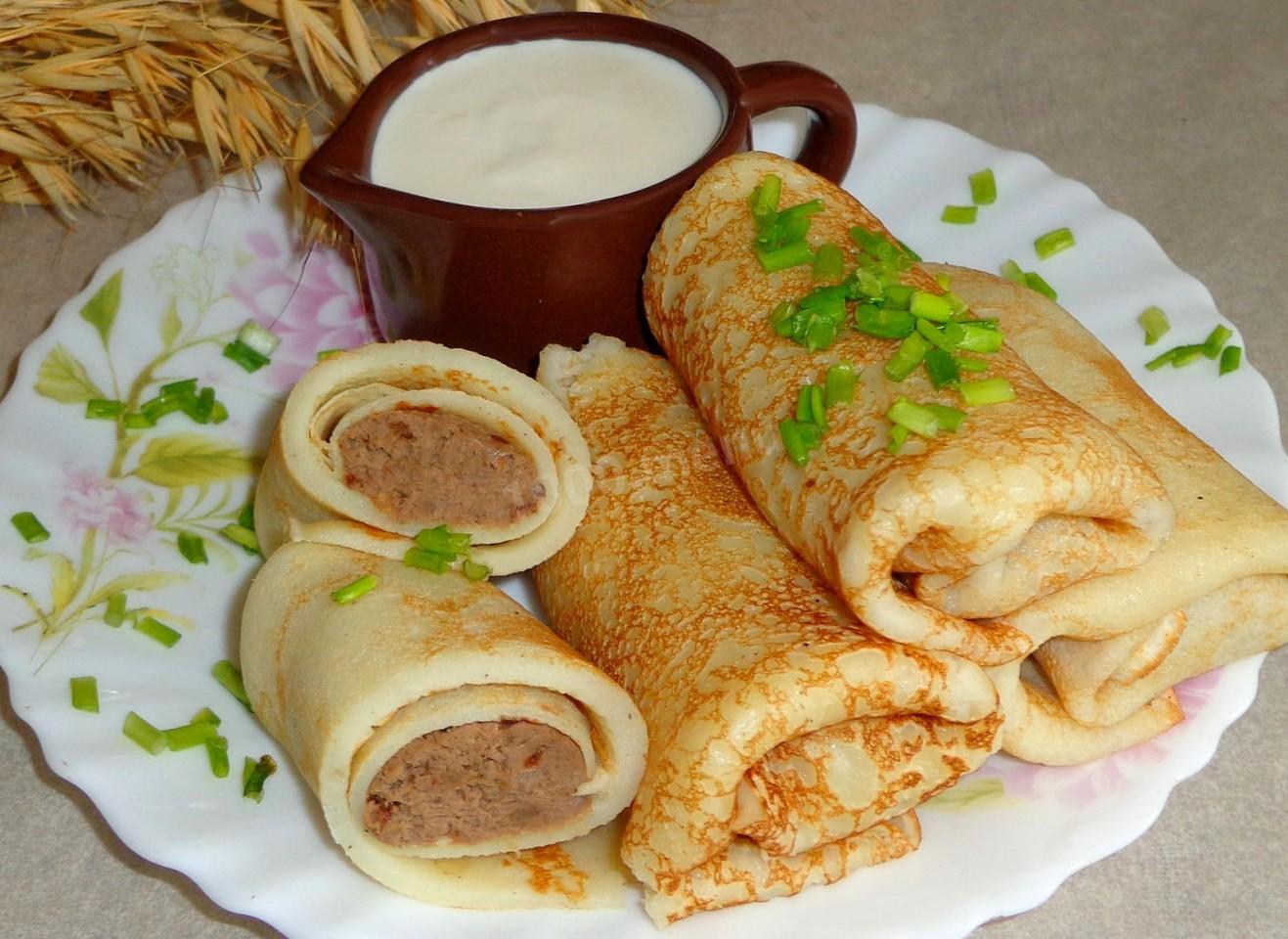 Обложка рецепта Блины с печенью куриной
