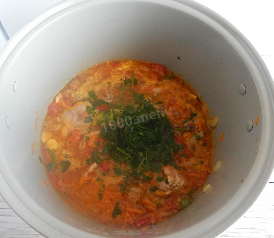 Шаг 13 приготовления Чахохбили из курицы в мультиварке