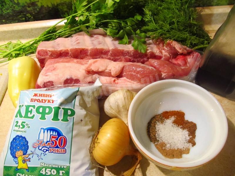 Шаг 1 приготовления Шашлык из свиных ребрышек