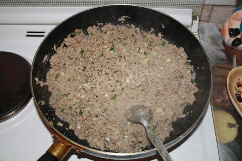 Шаг 5 приготовления Запеканка из баклажанов с фаршем мясным