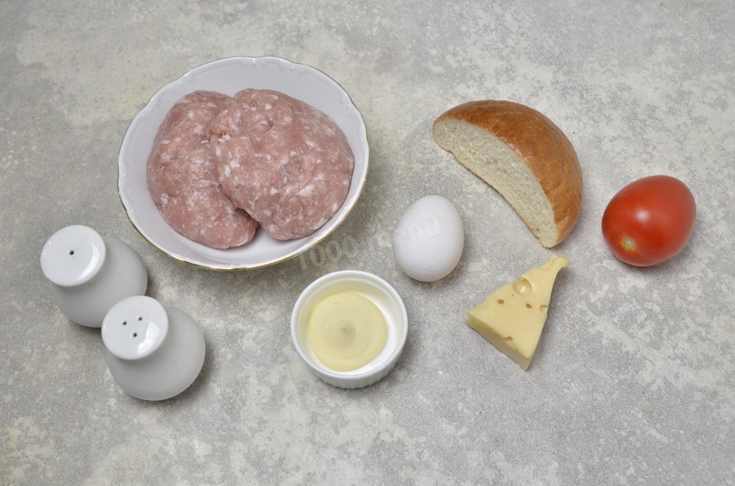 Шаг 1 приготовления Гнезда из фарша с сыром и помидорами в духовке