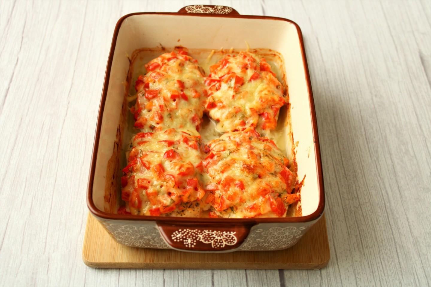 Шаг 14 приготовления Куриное филе с овощами запеченное в духовке