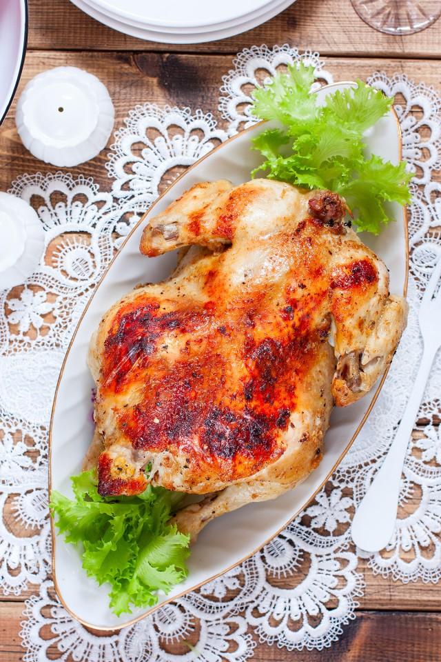 Шаг 5 приготовления Курица в духовке целиком с яблоками фаршированная