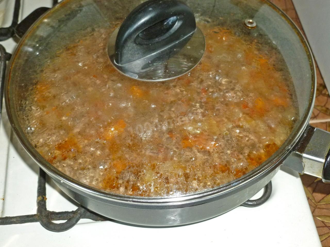 Шаг 13 приготовления Гуляш из куриной печени