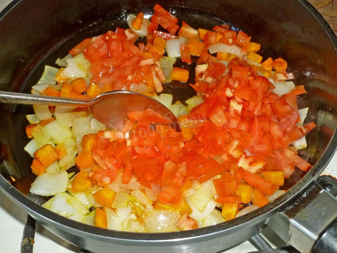 Шаг 5 приготовления Гуляш из куриной печени