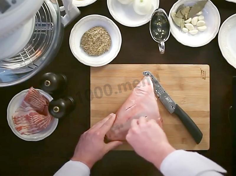 Шаг 1 приготовления Мясо в аэрогриле
