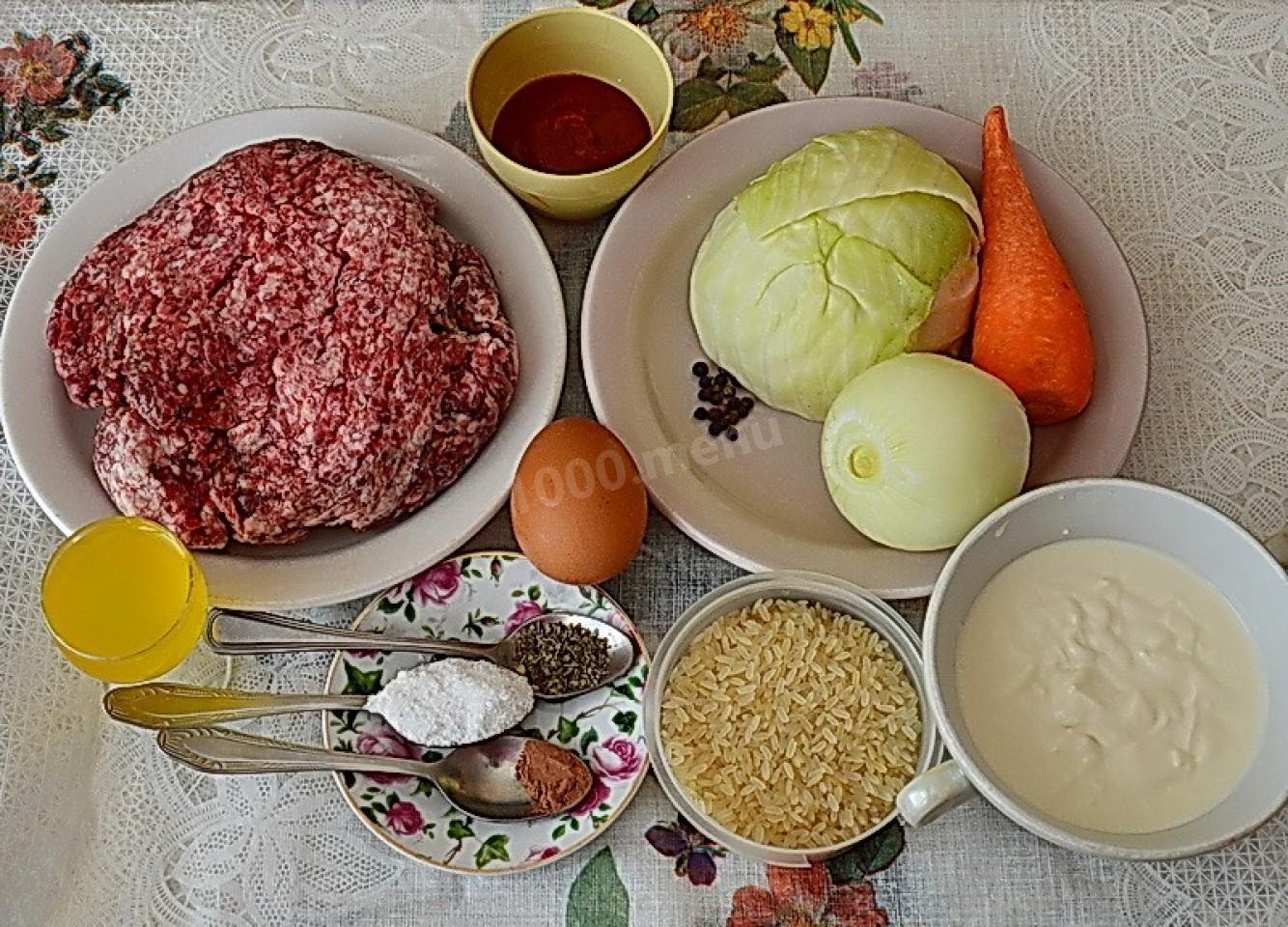 Шаг 1 приготовления Тефтели с капустой и рисом