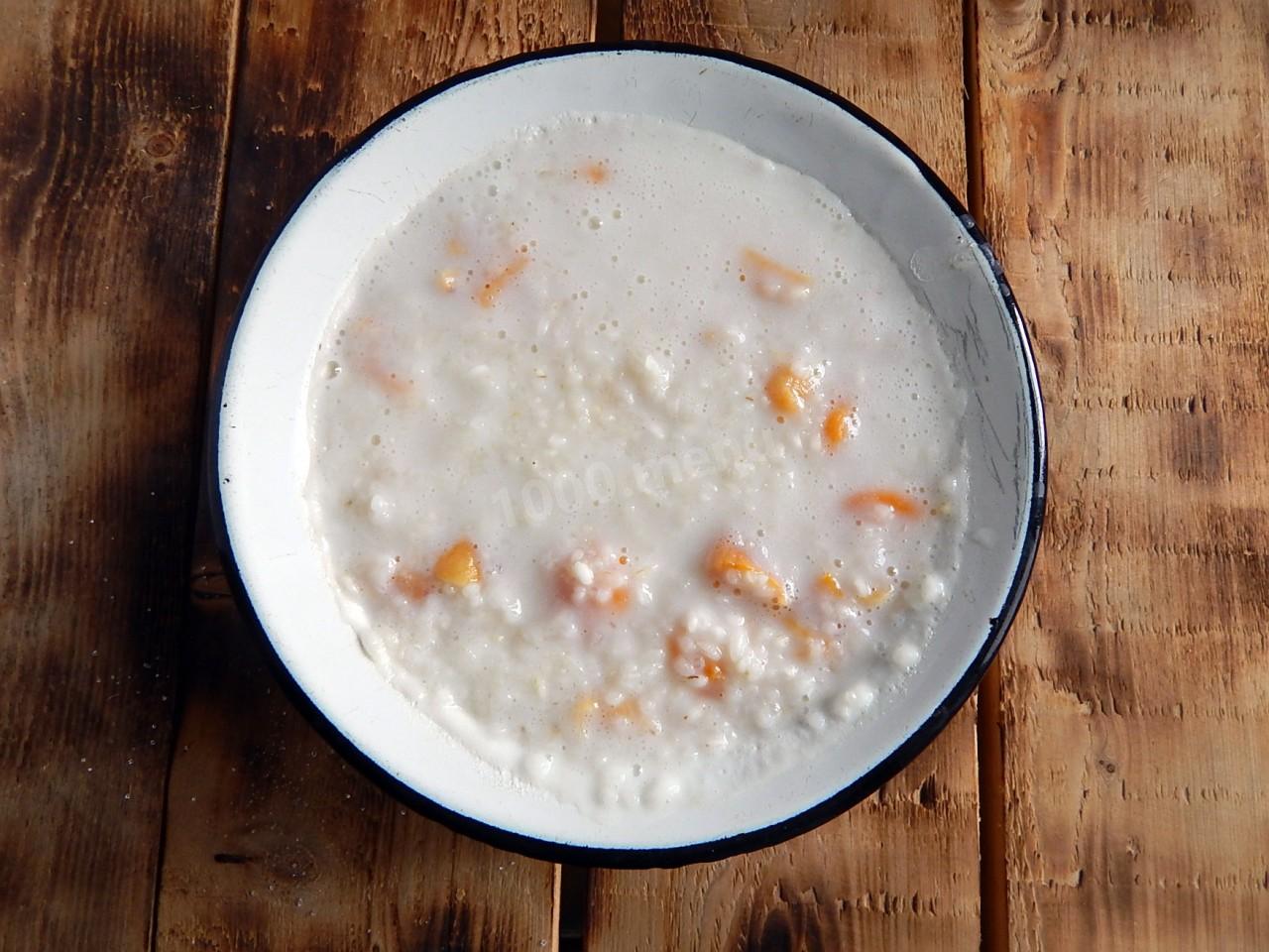 Шаг 7 приготовления Рисовая каша с курагой