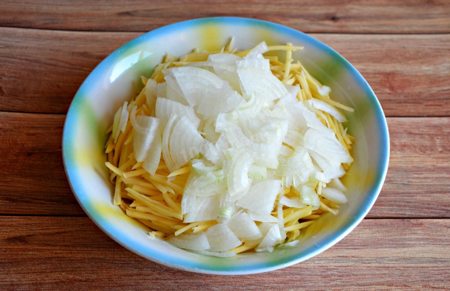 Шаг 7 приготовления Ханум с картошкой