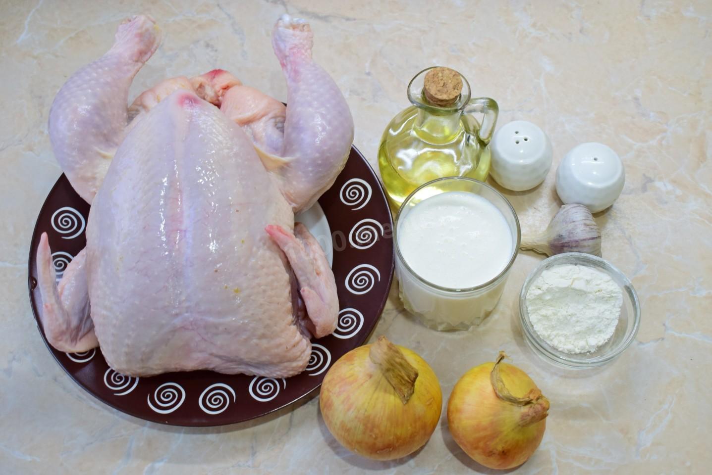Шаг 1 приготовления Курица в сливочном соусе в мультиварке