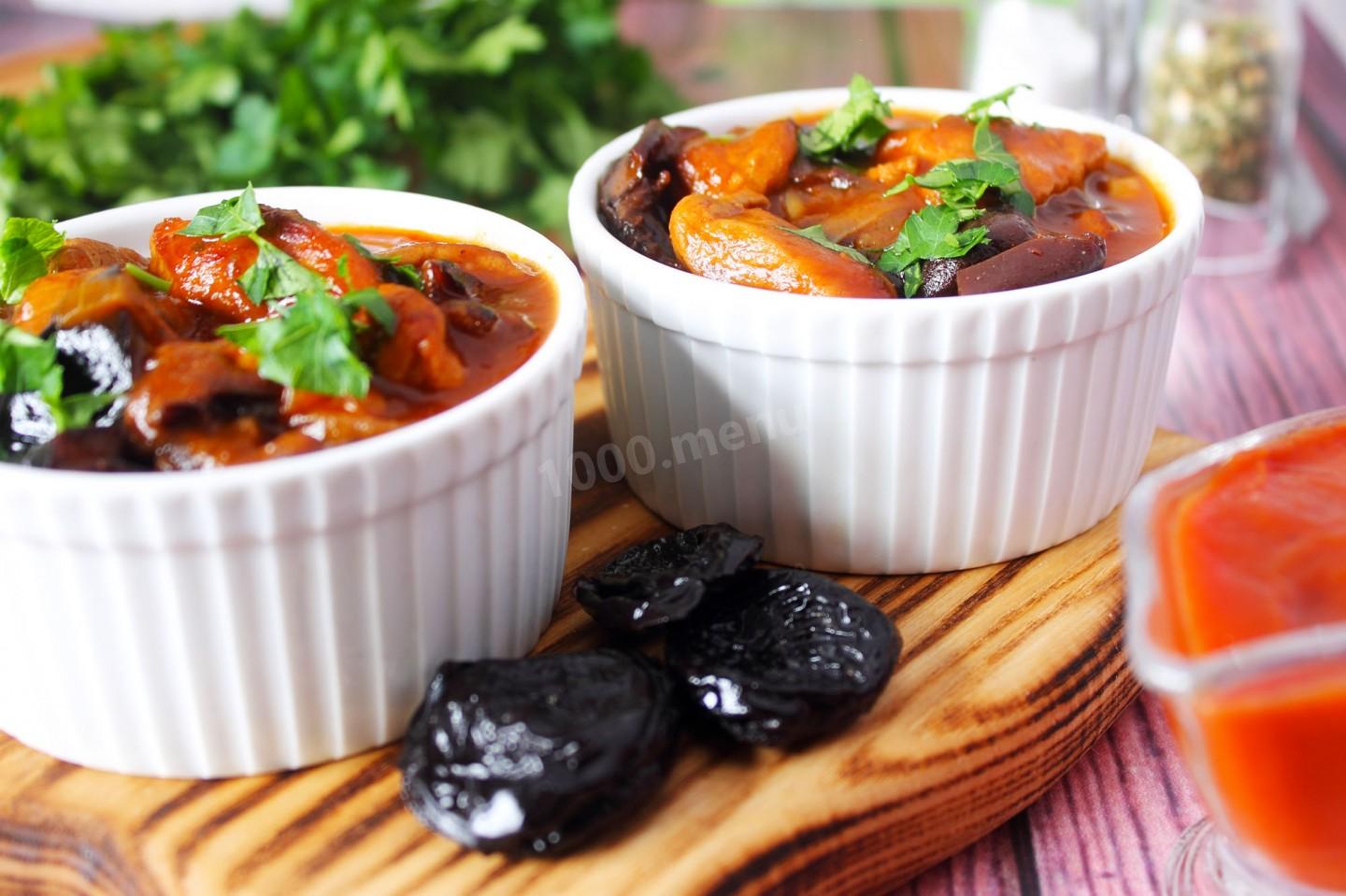 Обложка рецепта Тушеное мясо с черносливом