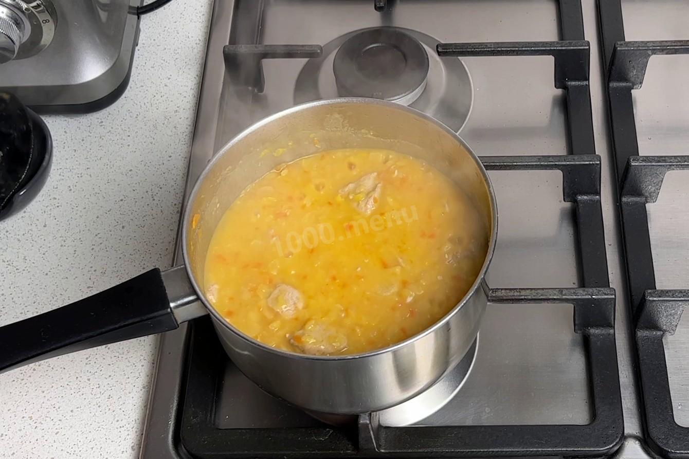 Шаг 8 приготовления Гороховая каша с мясом