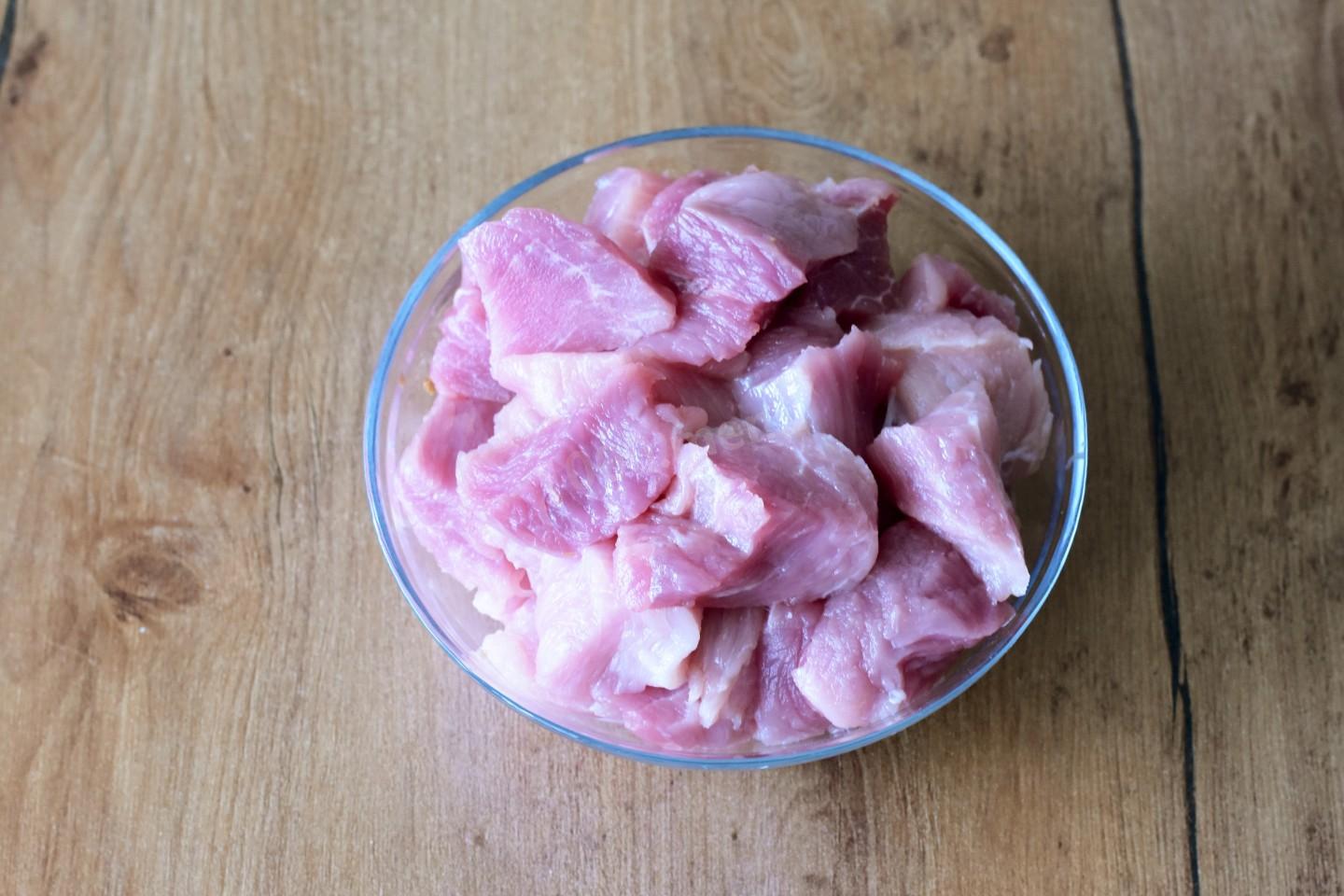 Шаг 3 приготовления Тыква запеченная с мясом в духовке