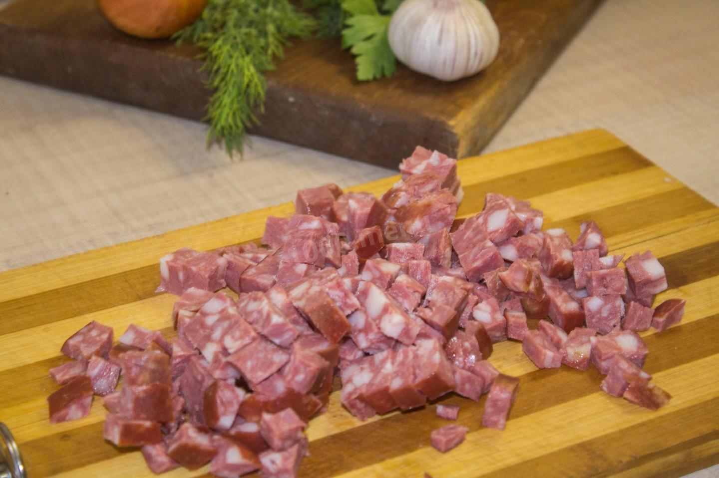 Шаг 5 приготовления Солянка из квашеной капусты с мясом