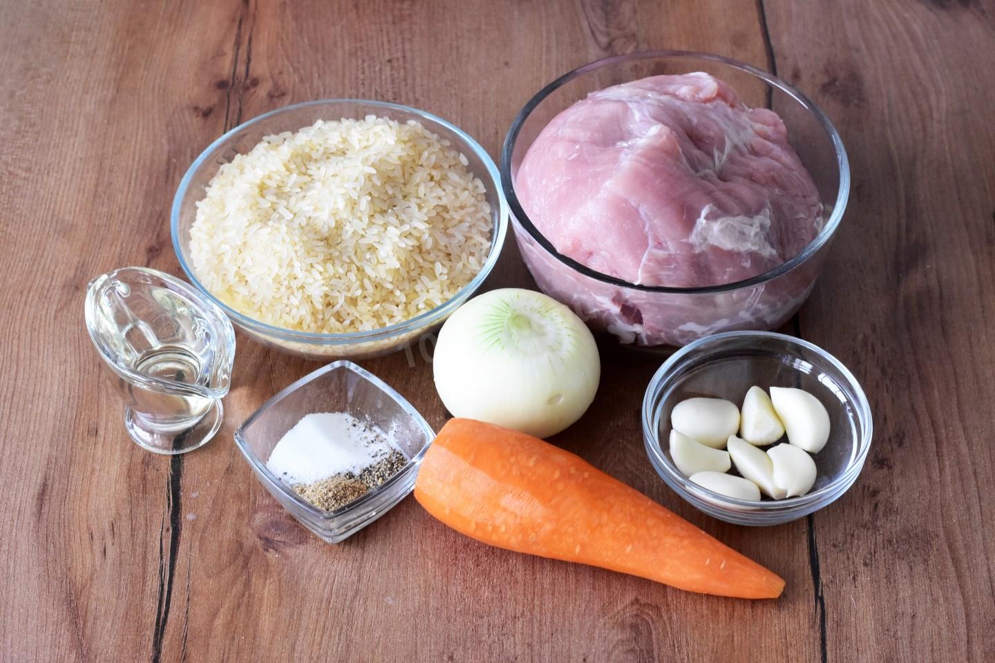 Шаг 1 приготовления Рис с мясом в мультиварке