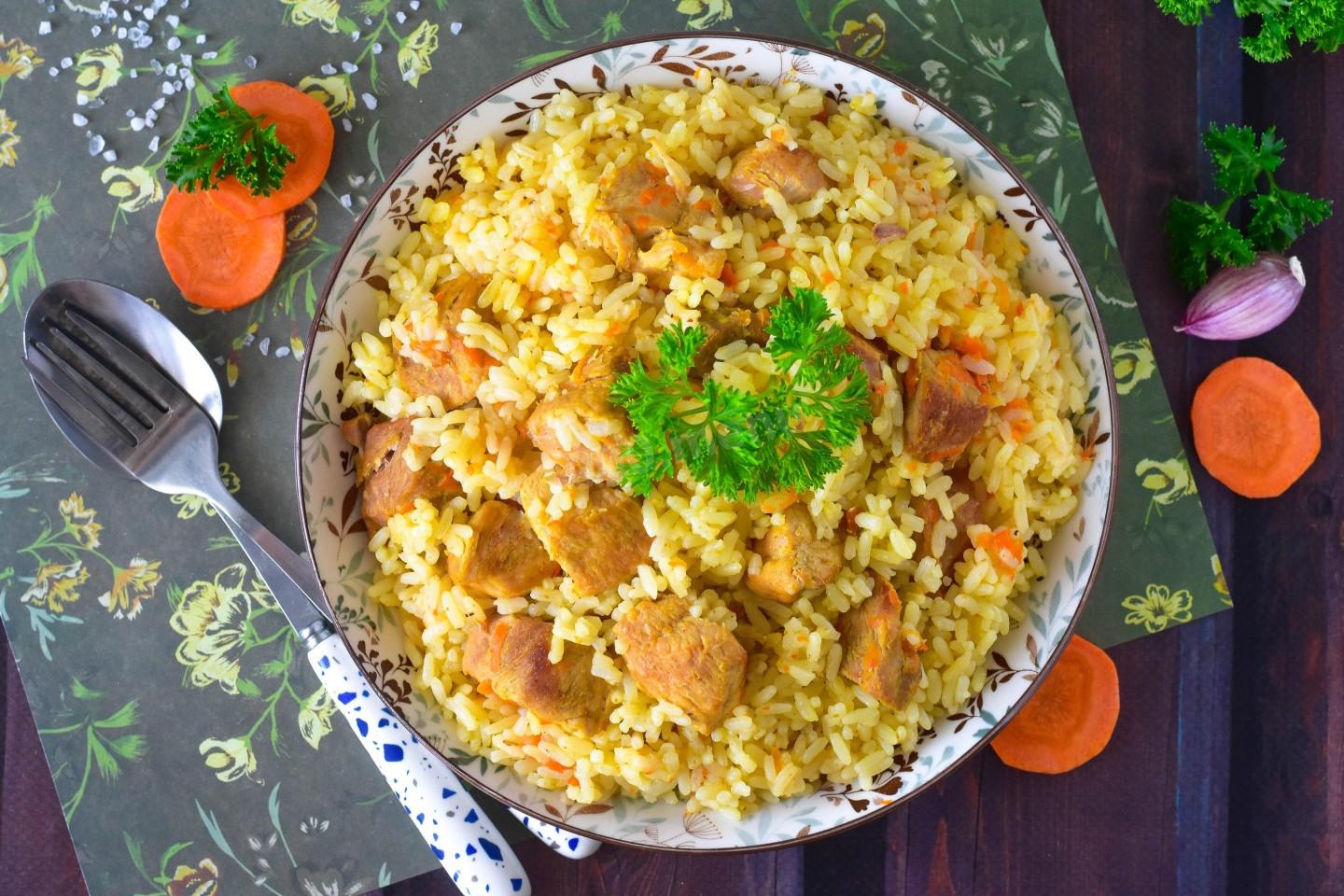 Шаг 13 приготовления Рис с мясом в мультиварке