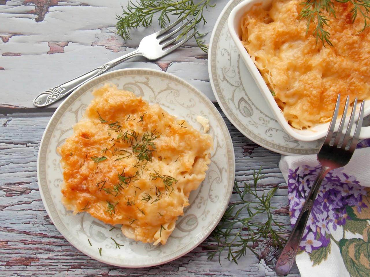 Шаг 8 приготовления Макароны в духовке с сыром и яйцом